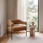 CLC8324-KSO Ginger Brown Fabric Armchair - Black Legs