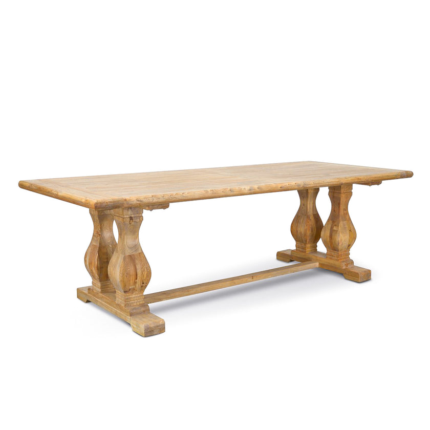 CDT560 Wood Dining Table 2.4m - Rustic Natural