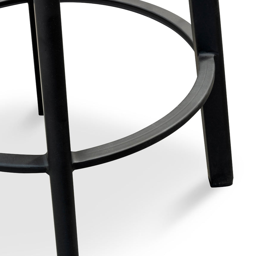 CBS2466-NH 65cm Bar Stool With Black Timber Seat - Black Frame (Set of 2)