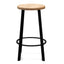 CBS2467-NH 65cm Bar Stool -With Natural Timber Seat - Black Frame (Set of 2)