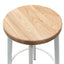 CBS2468-NH 65cm Bar Stool - Natural Timber Seat - White Frame (Set of 2)