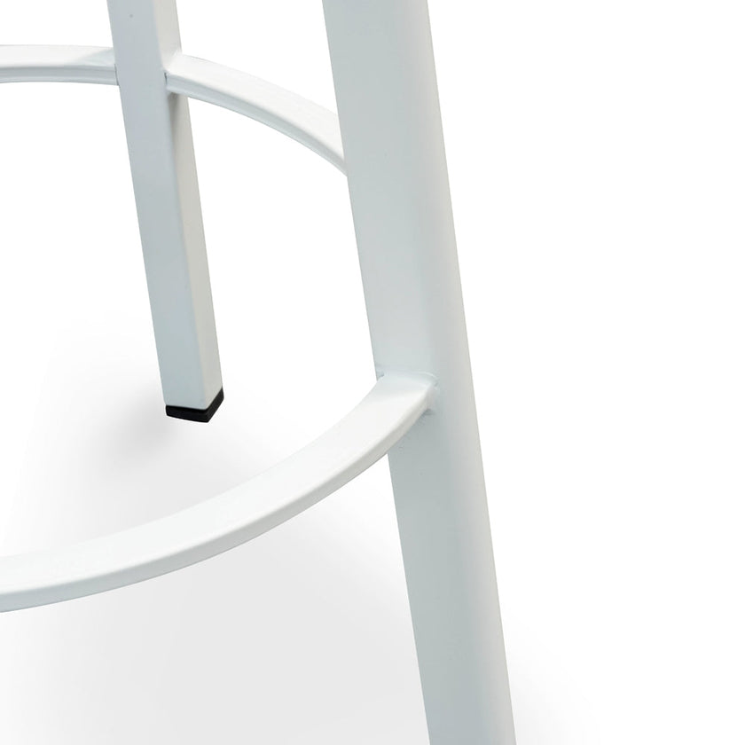 CBS2468-NH 65cm Bar Stool - Natural Timber Seat - White Frame (Set of 2)