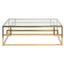 Ex Display - CCF2421-BS 1.2m Coffee Table - Glass Top - Brushed Gold Base