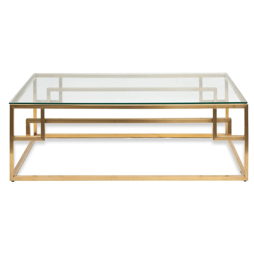 Ex Display - CCF2421-BS 1.2m Coffee Table - Glass Top - Brushed Gold Base