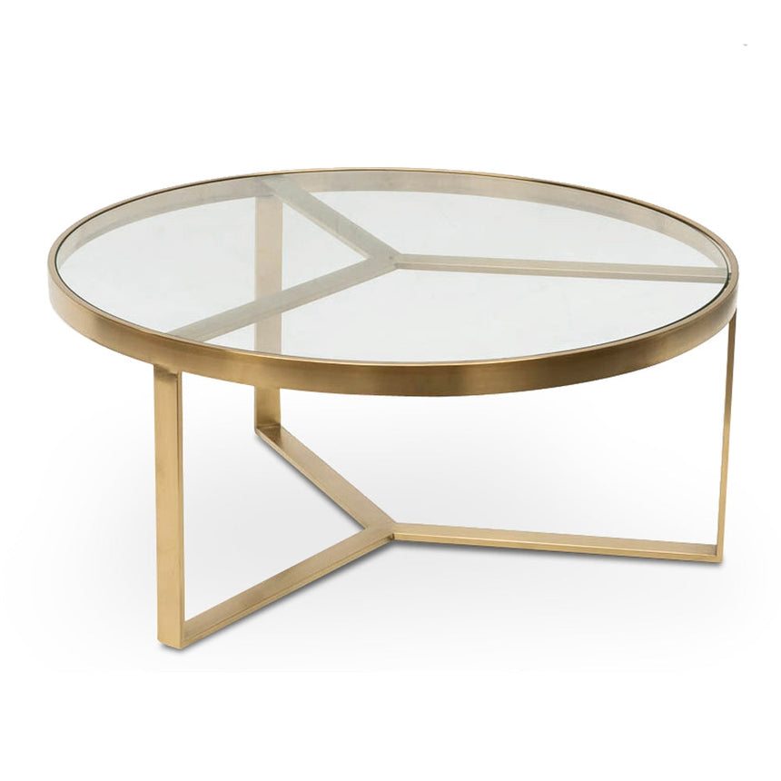 Ex Display - CCF2427-BS 90cm Coffee Table - Brushed Gold Base