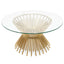 Ex Display - CCF2588-BS 90cm Glass Coffee Table - Brushed Gold Base
