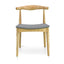 CDC182 Elbow Dining Chair - Natural with Light Grey Fabric Seat (Set of 2)