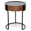Ex Display - CST2201-IG Round Side Table - Walnut - Black
