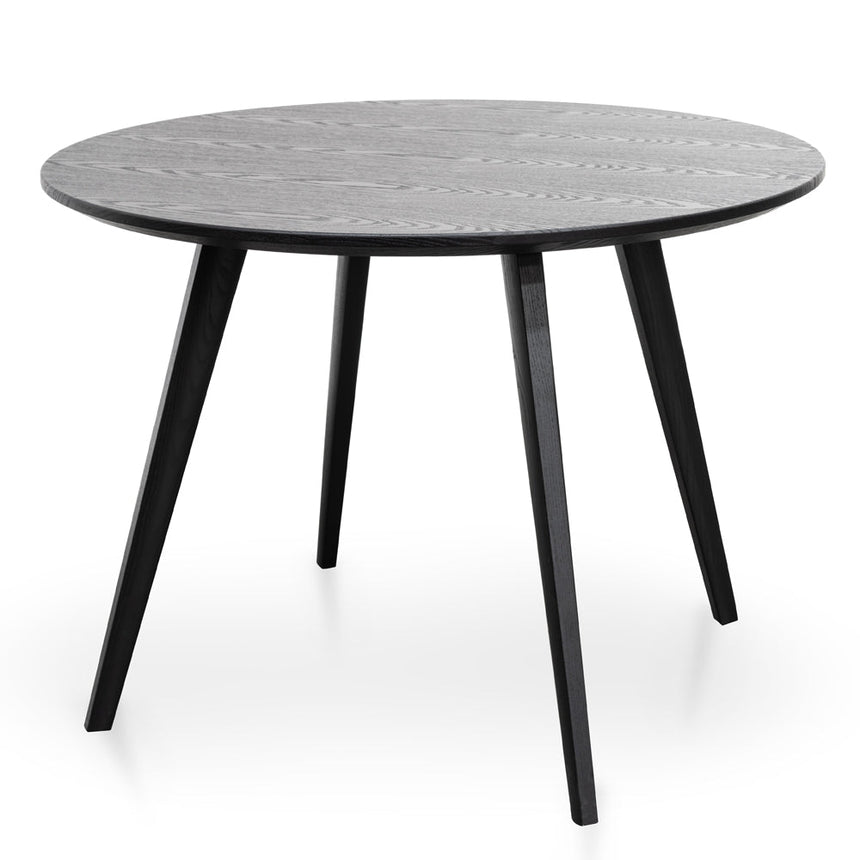 Ex Display - CDT2305-SD 100cm Round Dining Table - Black Veneer Top - Black Legs