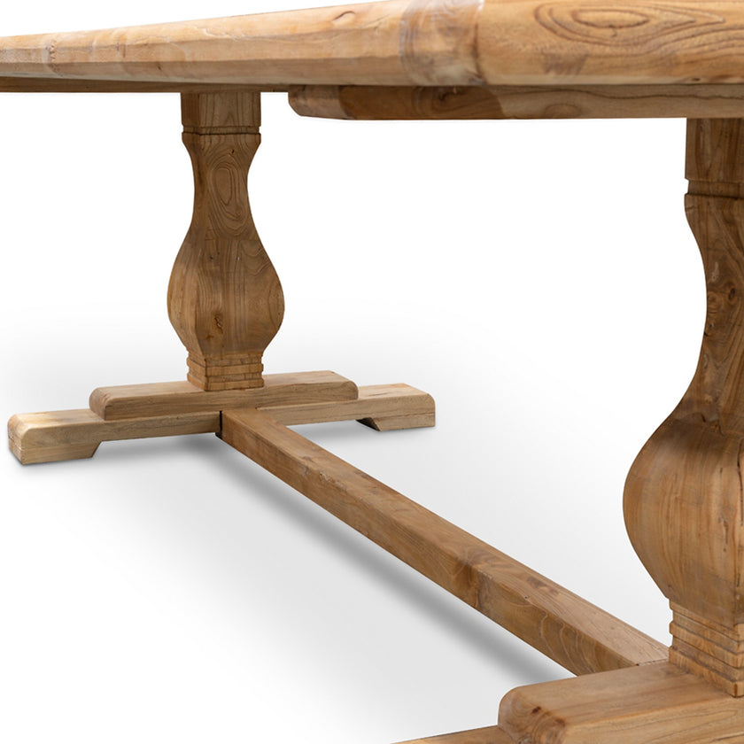 CDT2408 Elm Wood 2.4m Dining Table - Rustic Natural
