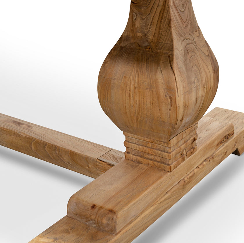CDT2408 Elm Wood 2.4m Dining Table - Rustic Natural