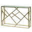Ex Display - CDT2422-BS Glass Console Table - Glass Top - Brushed Gold Base