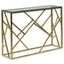 Ex Display - CDT2422-BS Glass Console Table - Glass Top - Brushed Gold Base