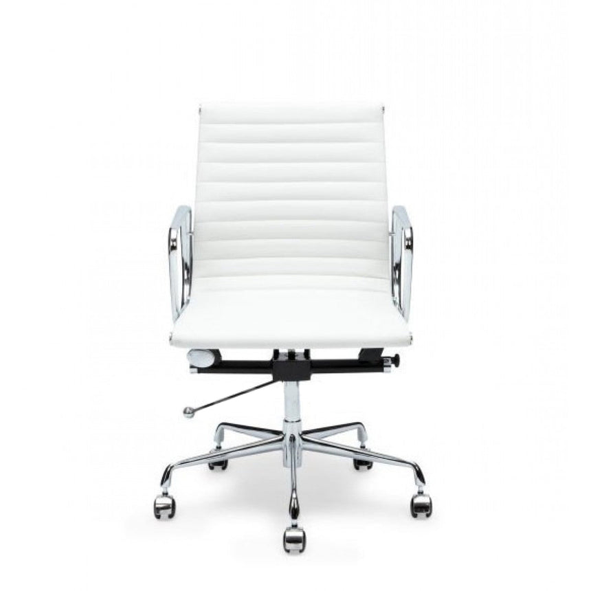 COC103W Low Back Office Chair - White Leather