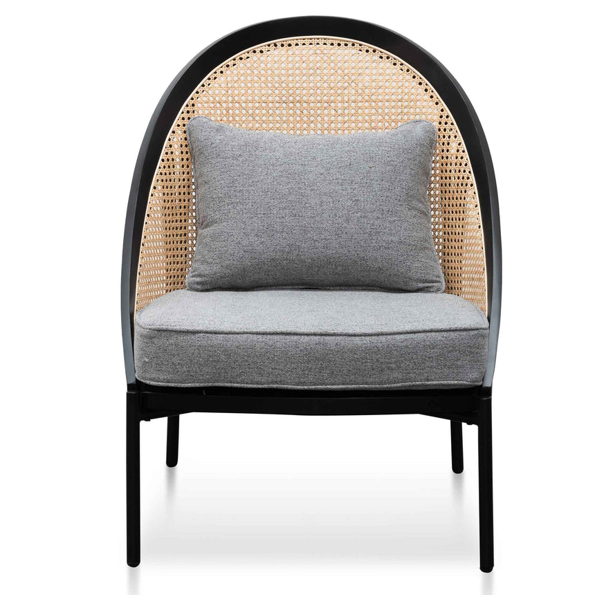 Ex Display - CLC6384-SD Rattan Back Lounge Chair - Grey Seat and Black Frame