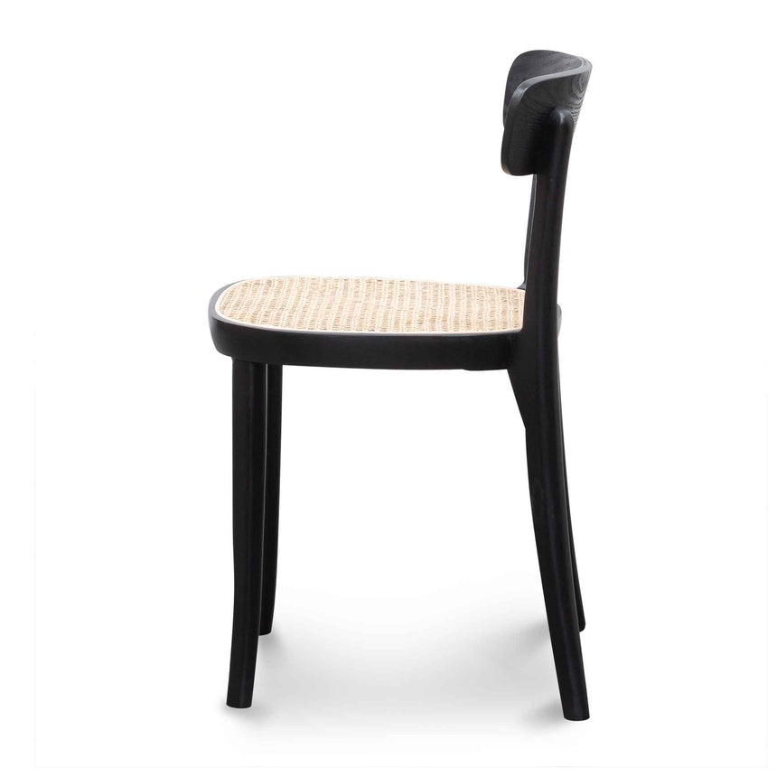 Ex Display - CDC6296-SD Rattan Dining Chair - Black with Natural Seat
