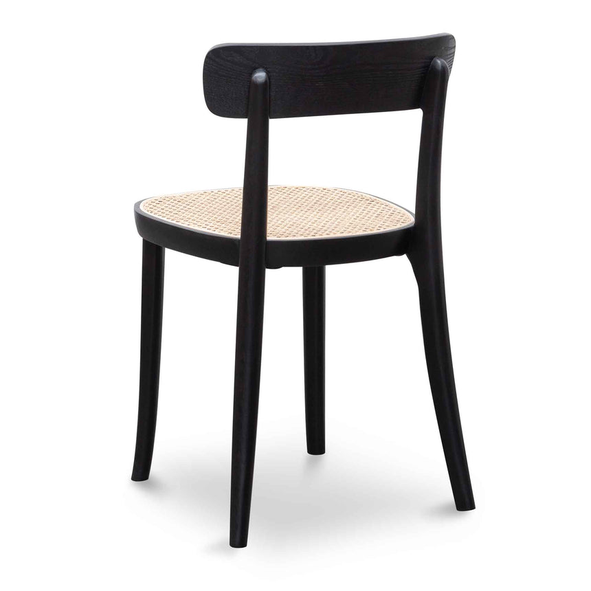 CDC6296-SD Rattan Dining Chair - Black with Natural Seat (Set of 2)