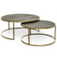 Ex Display - CCF2339-NI Nest 76cm-96cm Round Coffee Table - Natural - Golden Base