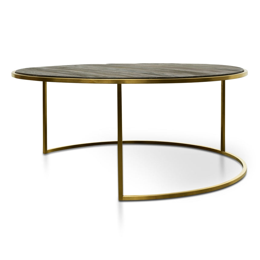Ex Display - CCF2339-NI Nest 76cm-96cm Round Coffee Table - Natural - Golden Base