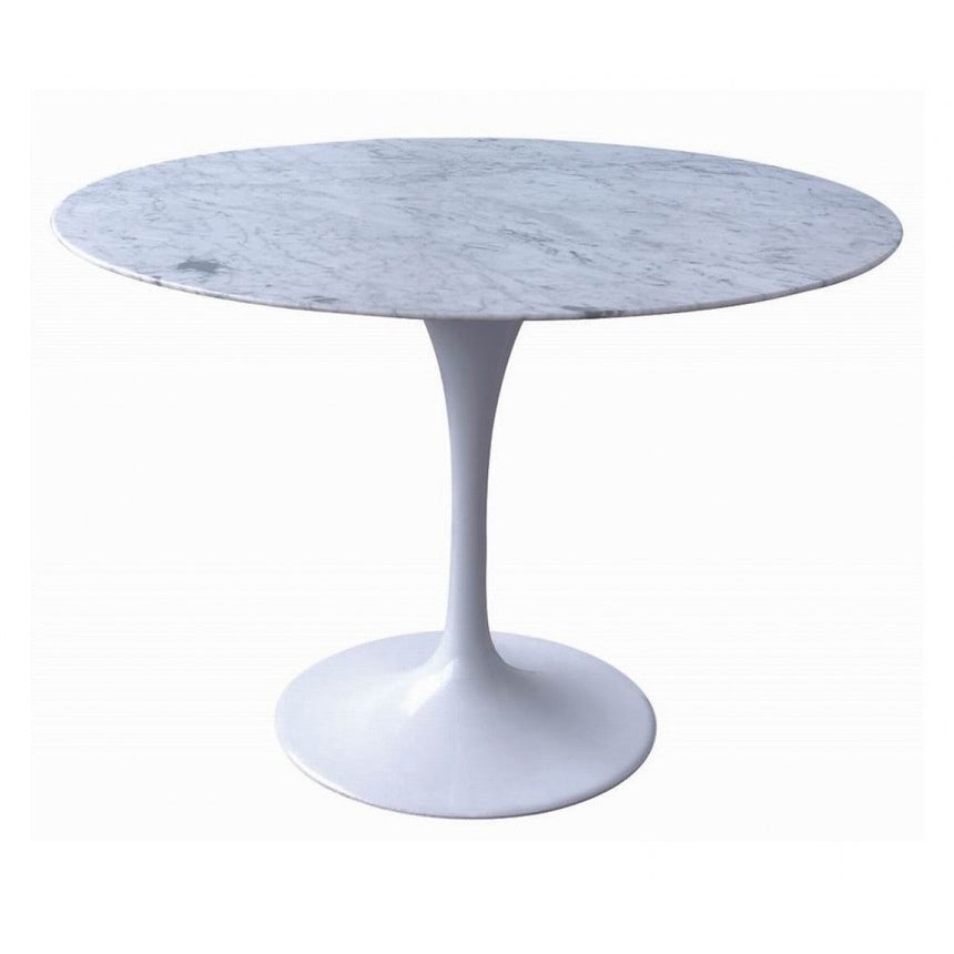 Ex Display - CDT112A Marble Dining Table 90cm - Aluminium