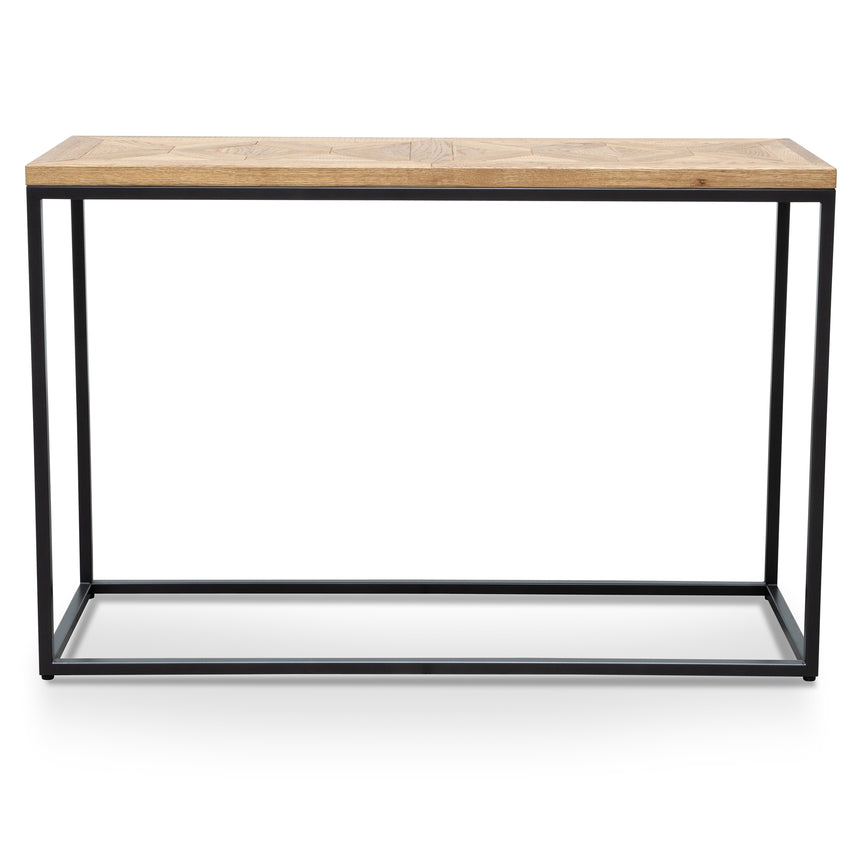 Percy Console Table - European Knotty Oak and Peppercorn