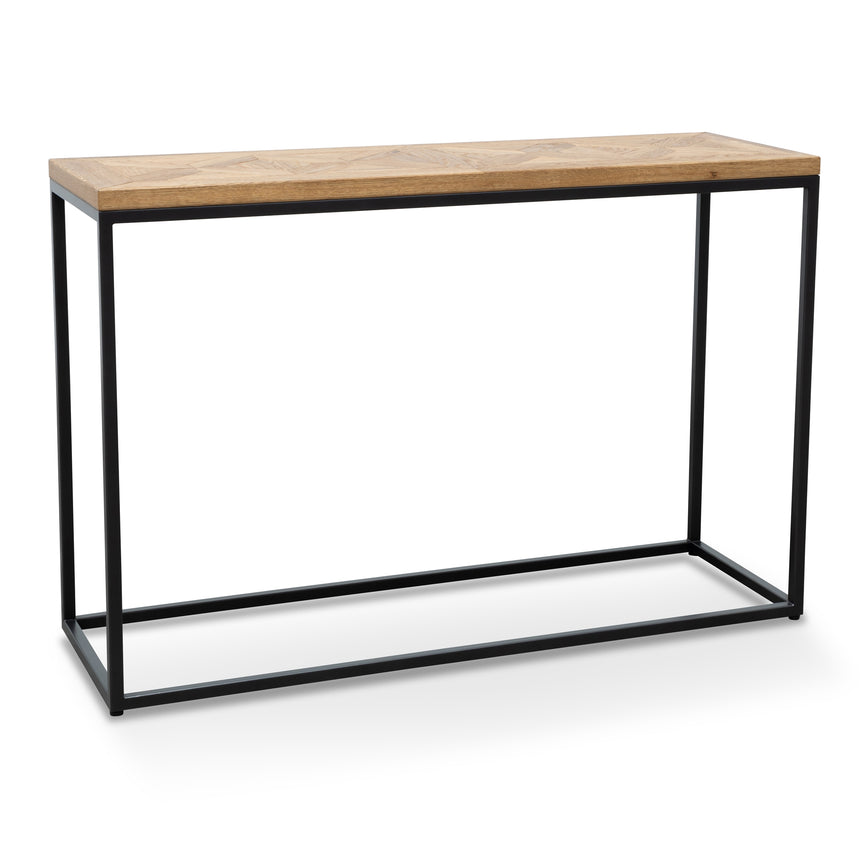 Percy Console Table - European Knotty Oak and Peppercorn
