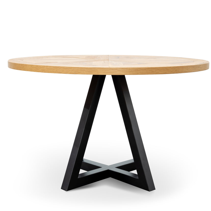 CDT6061-SI 2.2m Straight Top Dining table - Black Rustic Oak Veneer - Metal Legs