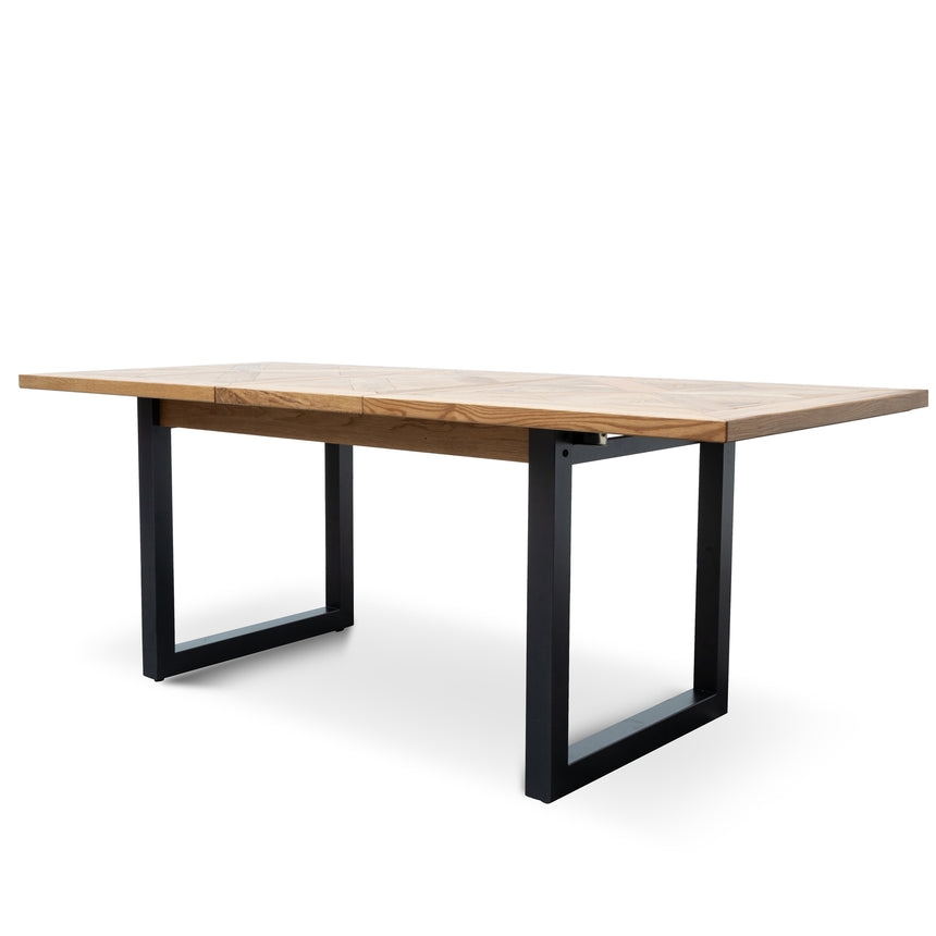 CDT2304-SI 2.2m Dining Table - Rustic Oak Venner - Wooden Metal base