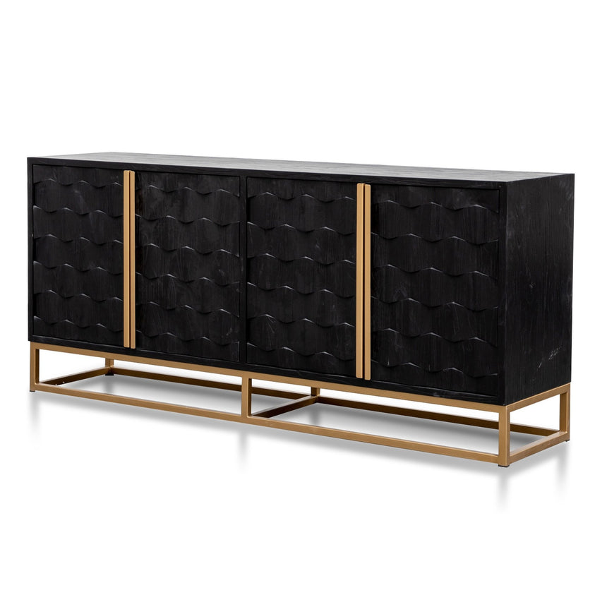 CDT2922-NI 1.78m Sideboard - Black Wood with Gold Handle