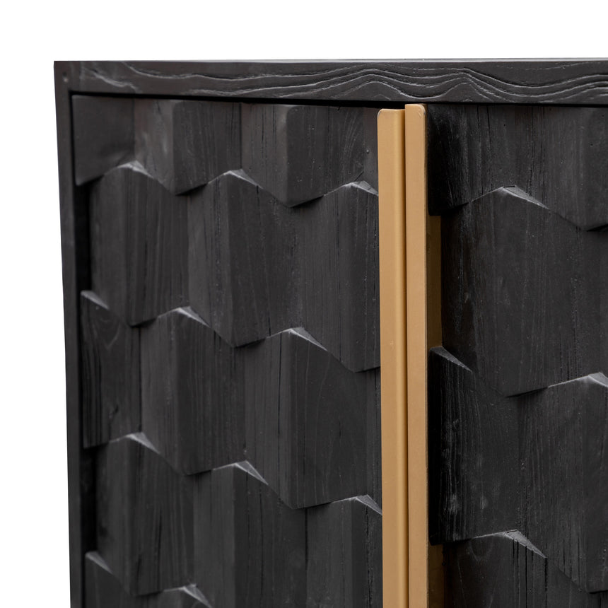 CDT2922-NI 1.78m Sideboard - Black Wood with Gold Handle