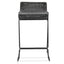 CBS2470-NH 65cm Bar Stool - Black Cord Seat - Black Frame