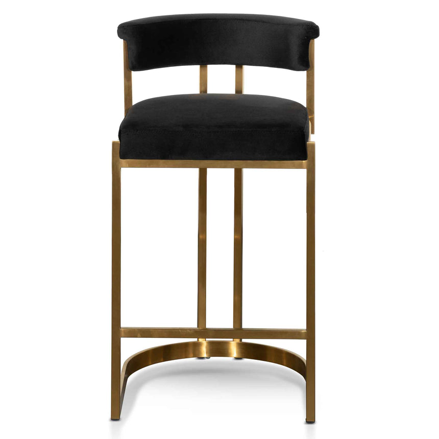 CBS6272-BS Black Velvet Bar Stool - Golden Base