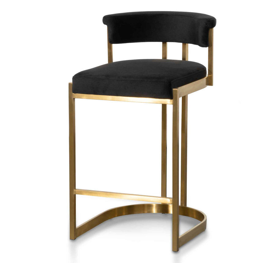 CBS6273-BS Indigo Velvet Bar Stool - Golden Base