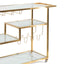 CBR6223-BS Glass Bar Cart - Brushed Gold Base