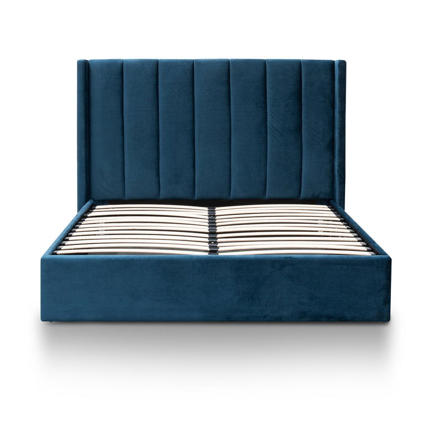 CBD6019-YO Queen Bed Frame - Teal Navy Velvet with Storage