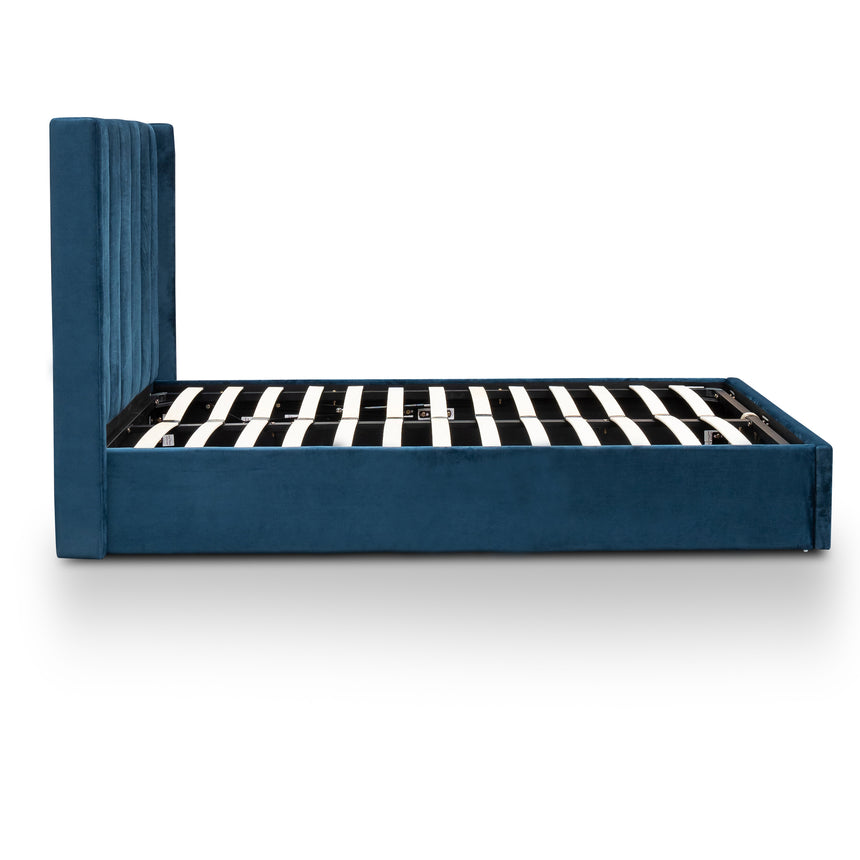 CBD6019-YO Queen Bed Frame - Teal Navy Velvet with Storage