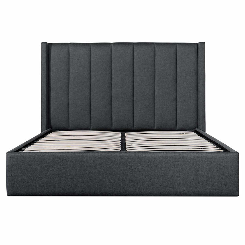 CBD6020-YO Fabric Queen Bed - Charcoal Grey with Storage