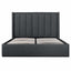 CBD6021-YO - Fabric King Bed in Charcoal Grey with Storage