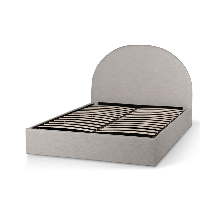 CBD6022-YO Fabric King Bed Frame - Pearl Grey with Storage