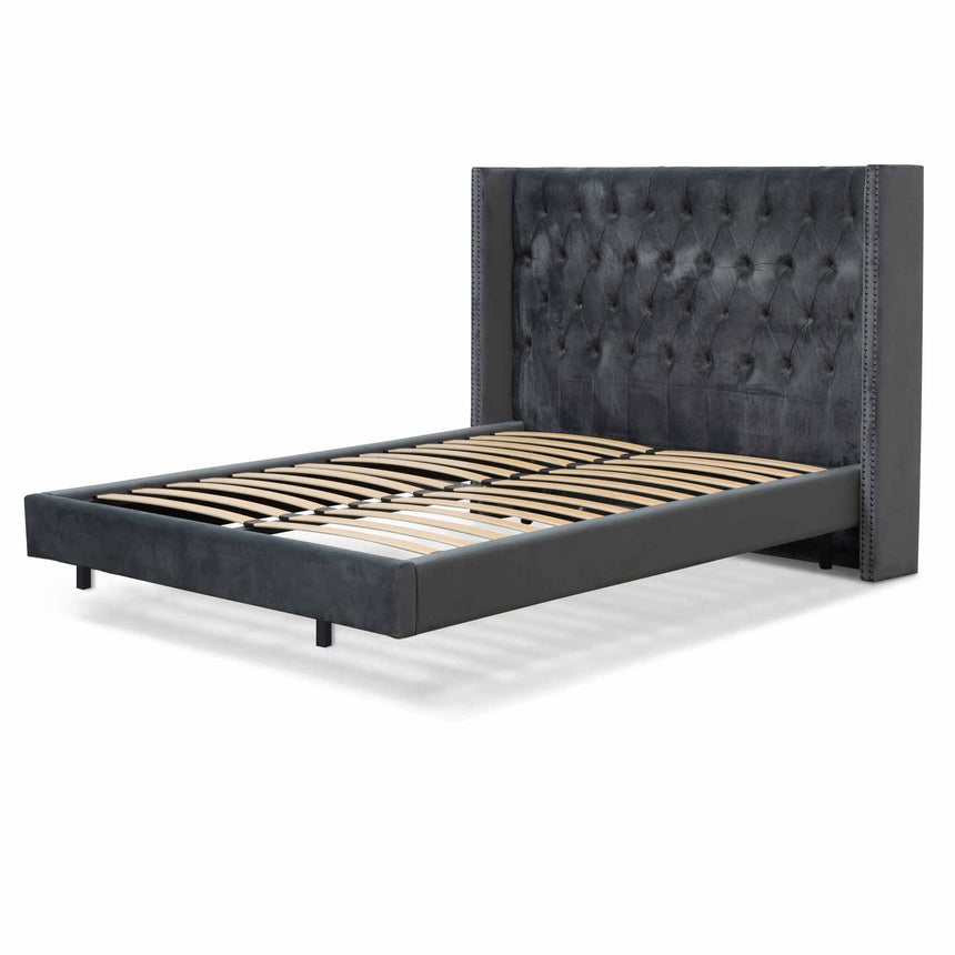 CBD8098-MI King Bed Frame - Charcoal Velvet