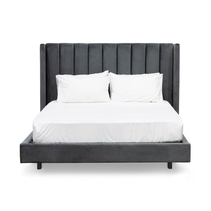 CBD8101-MI King Bed Frame - Charcoal Velvet