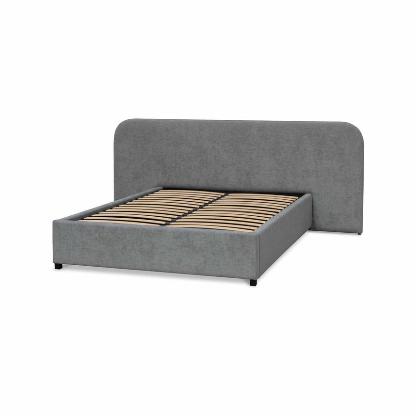 CBD6022-YO Fabric King Bed Frame - Pearl Grey with Storage