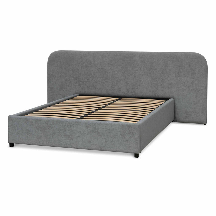 CBD6022-YO Fabric King Bed Frame - Pearl Grey with Storage