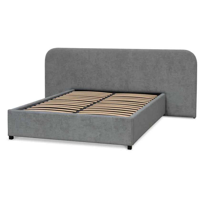 CBD6018-YO Fabric Queen Bed Frame - Pearl Grey with Storage