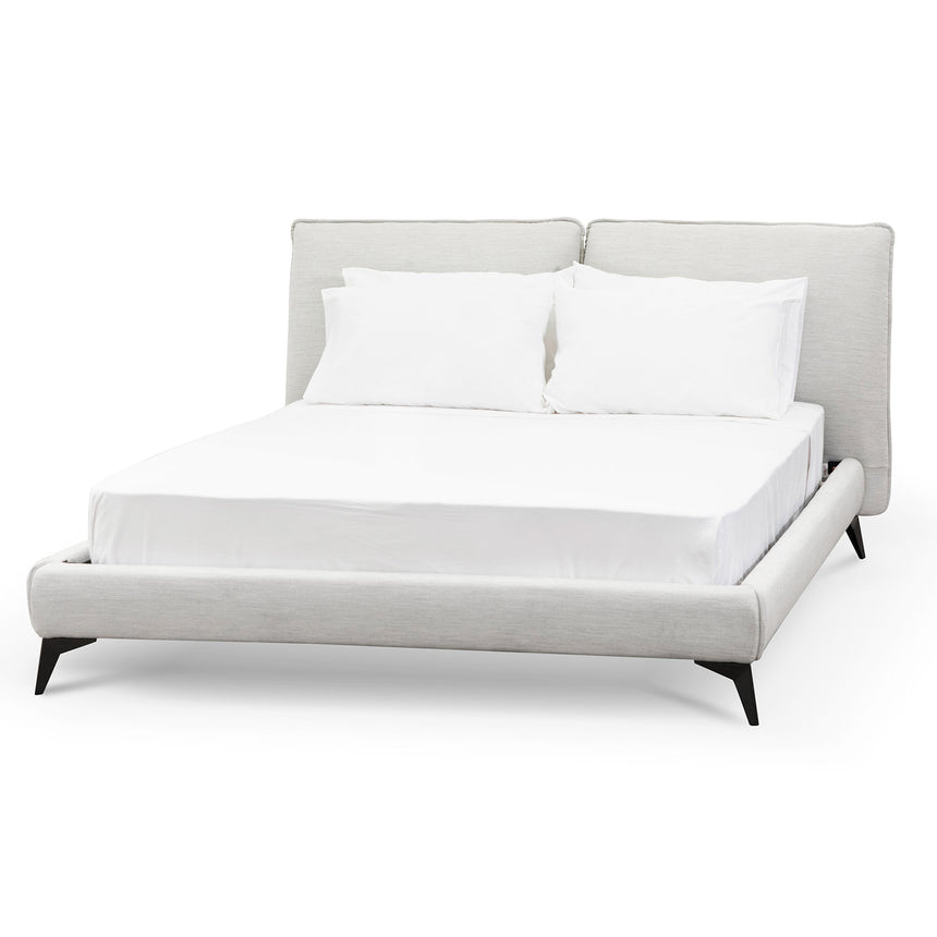 CBD6018-YO Fabric Queen Bed Frame - Pearl Grey with Storage