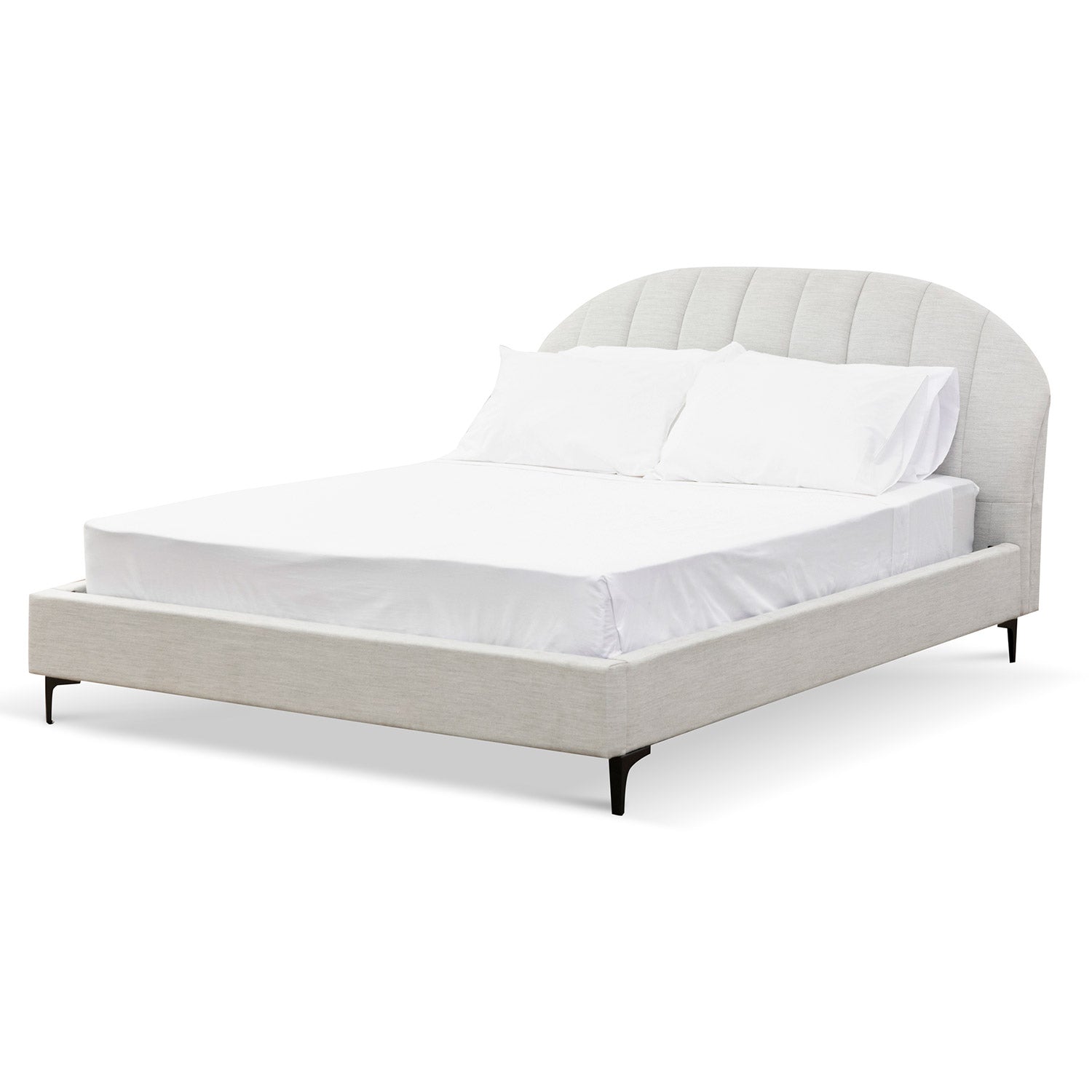 CBD6637YO Fabric Queen Bed Pearl Grey Calibre Furniture