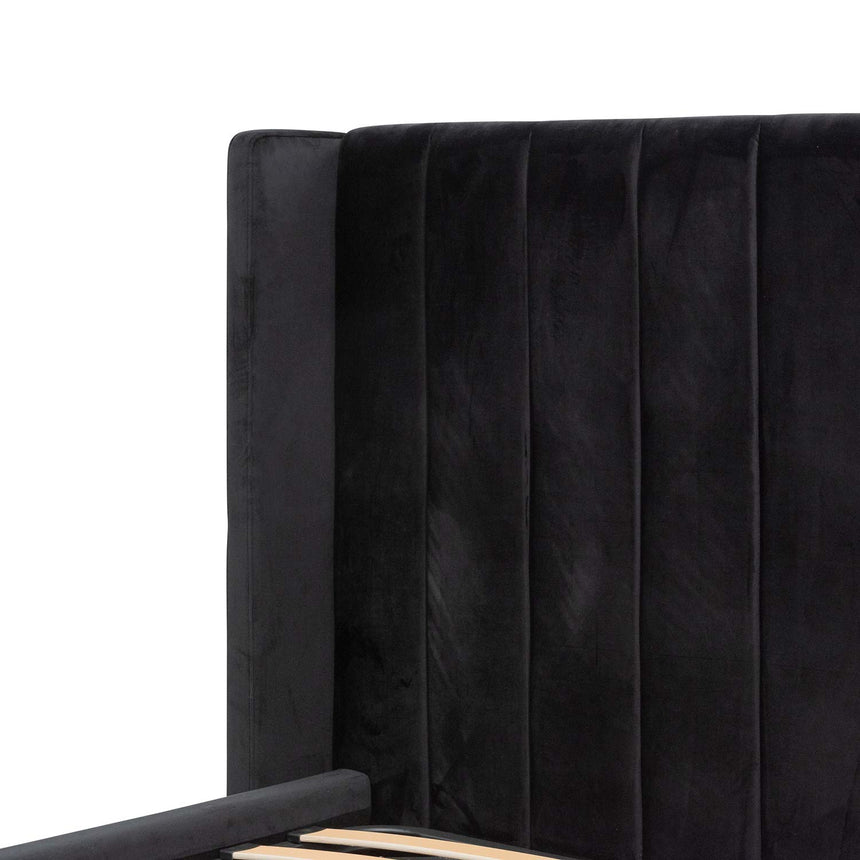 CBD8109-MI Queen Sized Wide Base Bed Frame - Black Velvet