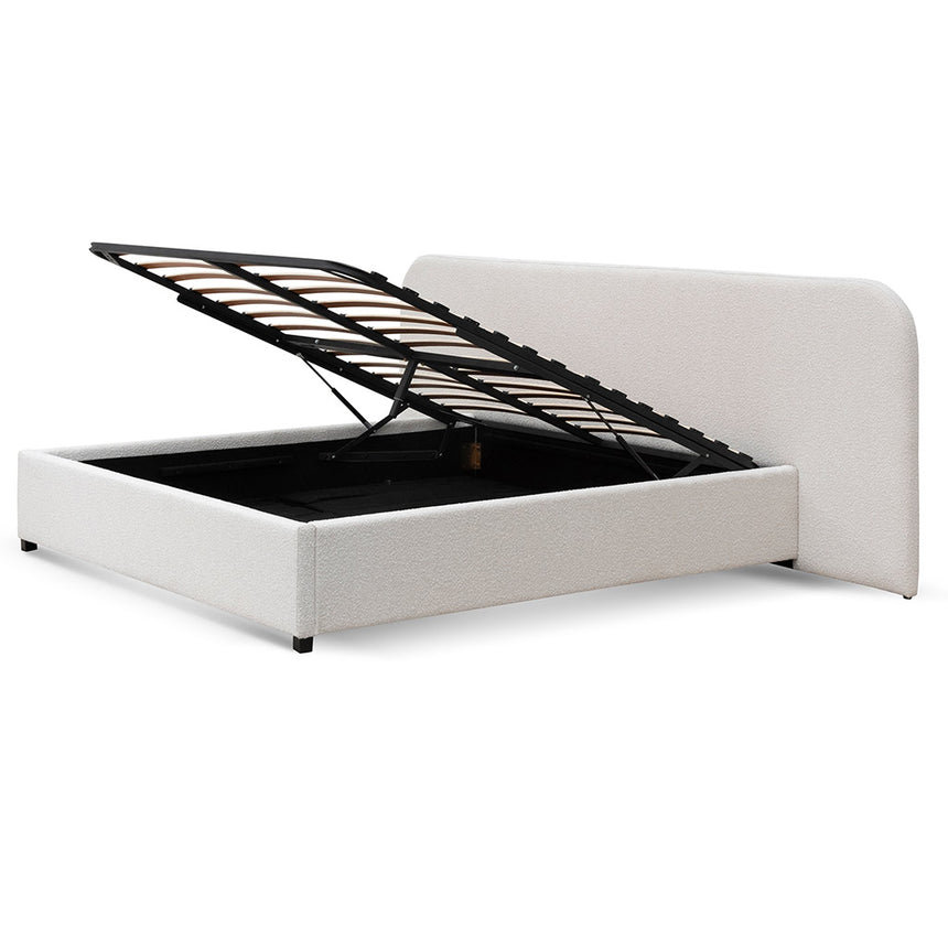 CBD6843-MI King Sized Bed Frame - Snow Boucle