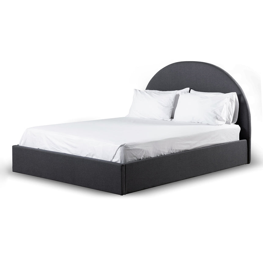 CBD6895-YO Fabric Queen Sized Bed Frame - Charcoal Grey with Storage