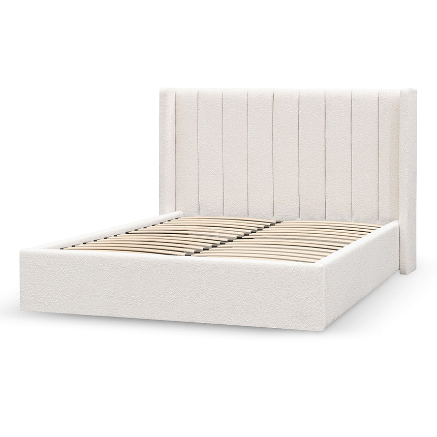 CBD6929-MI Wide Base King Sized Bed Frame - Snow Boucle